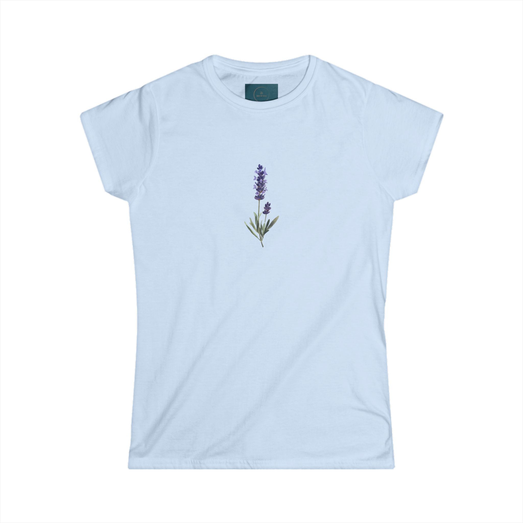 Lavender Bloom Women’s Softstyle Tee – Botanical Graphic Floral T-Shirt