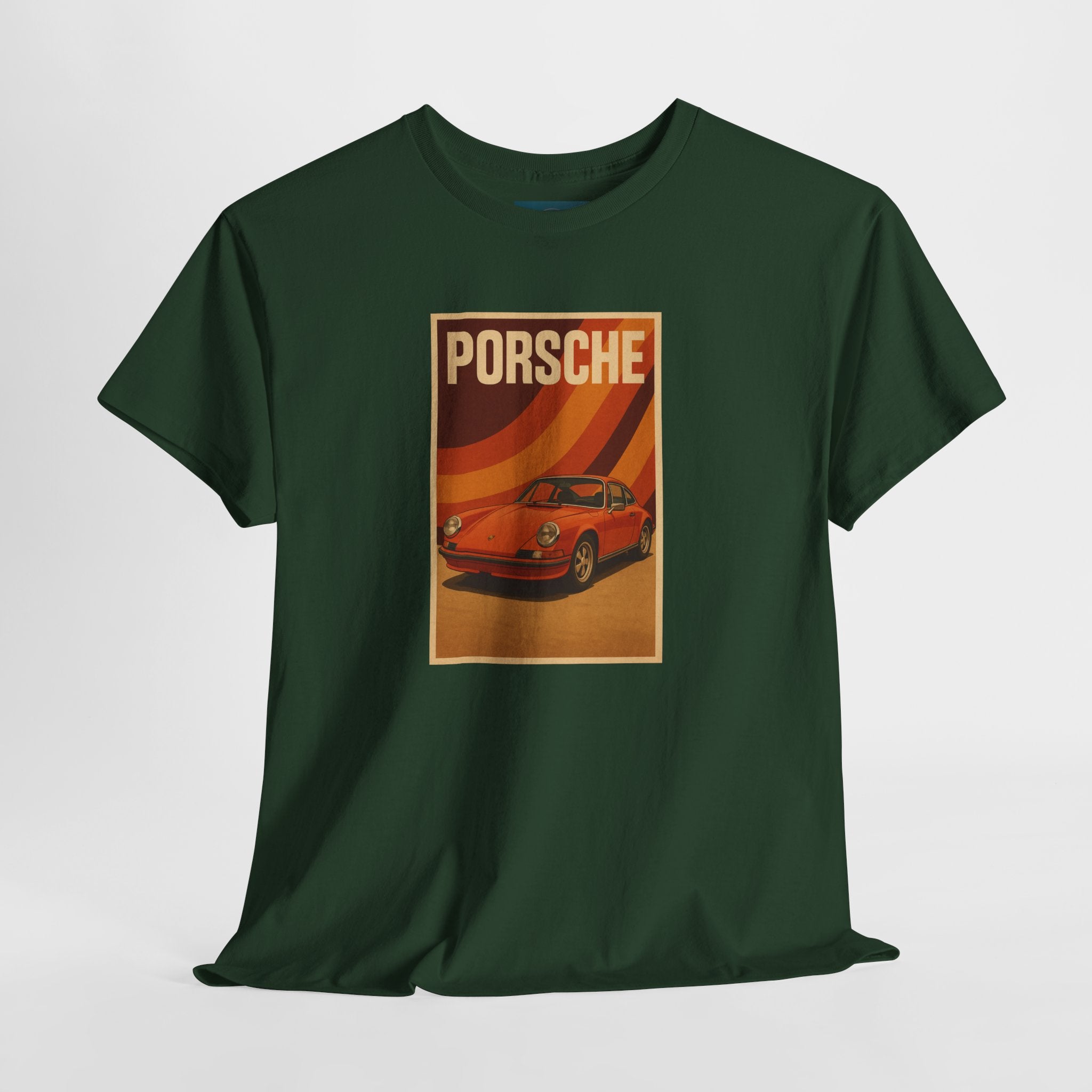 Unisex Cotton T Shirt / 1970s style Porsche 911 print