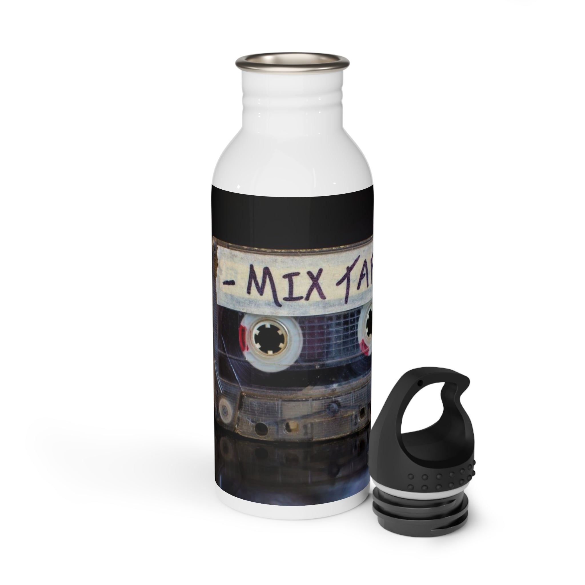 Retro Mix Tape Water Bottle – Vintage 1980s Vibe Reusable Stainless Steel Bottle