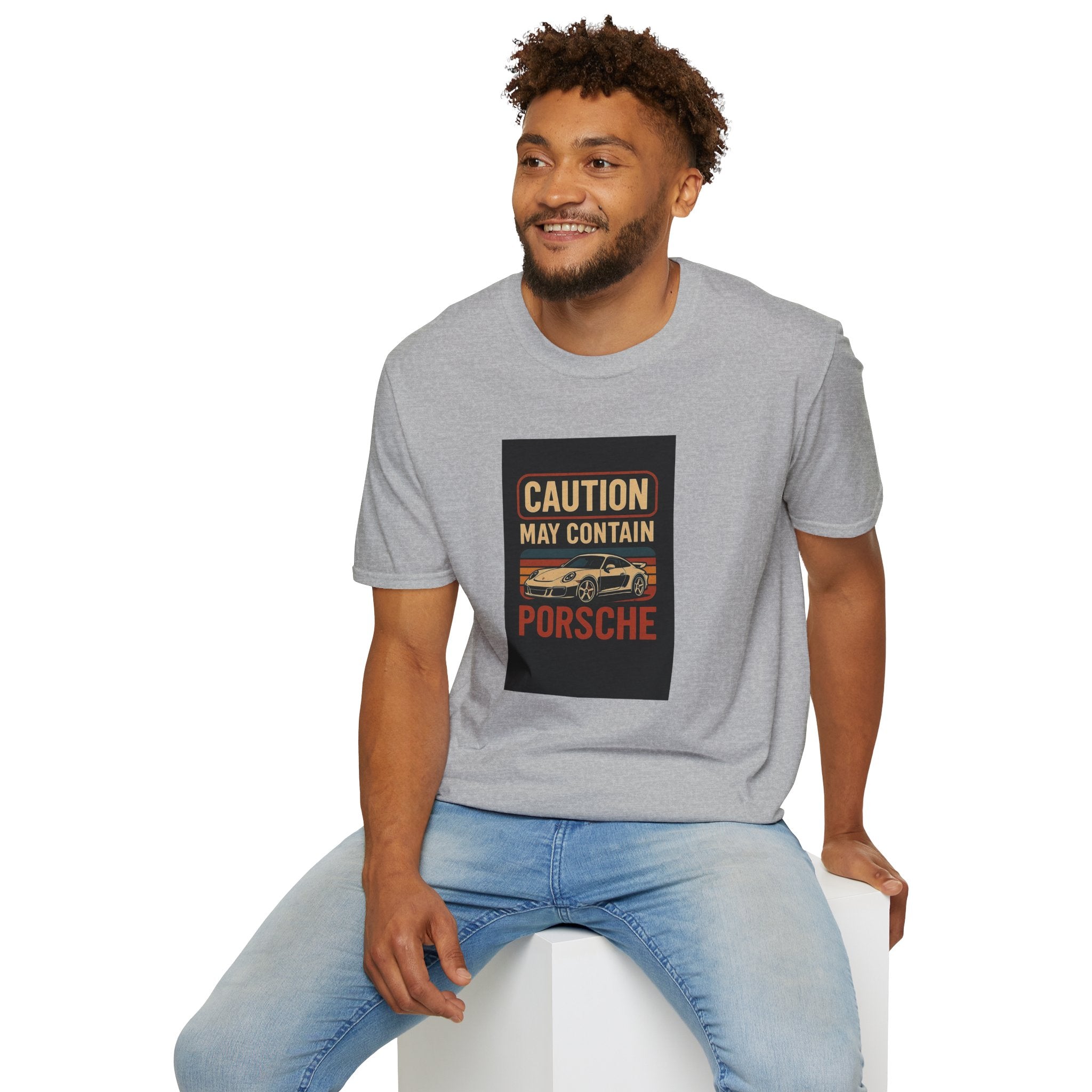 "May Caution Porsche" Unisex T-Shirt – Car Enthusiast Gift, Vintage Auto Tee