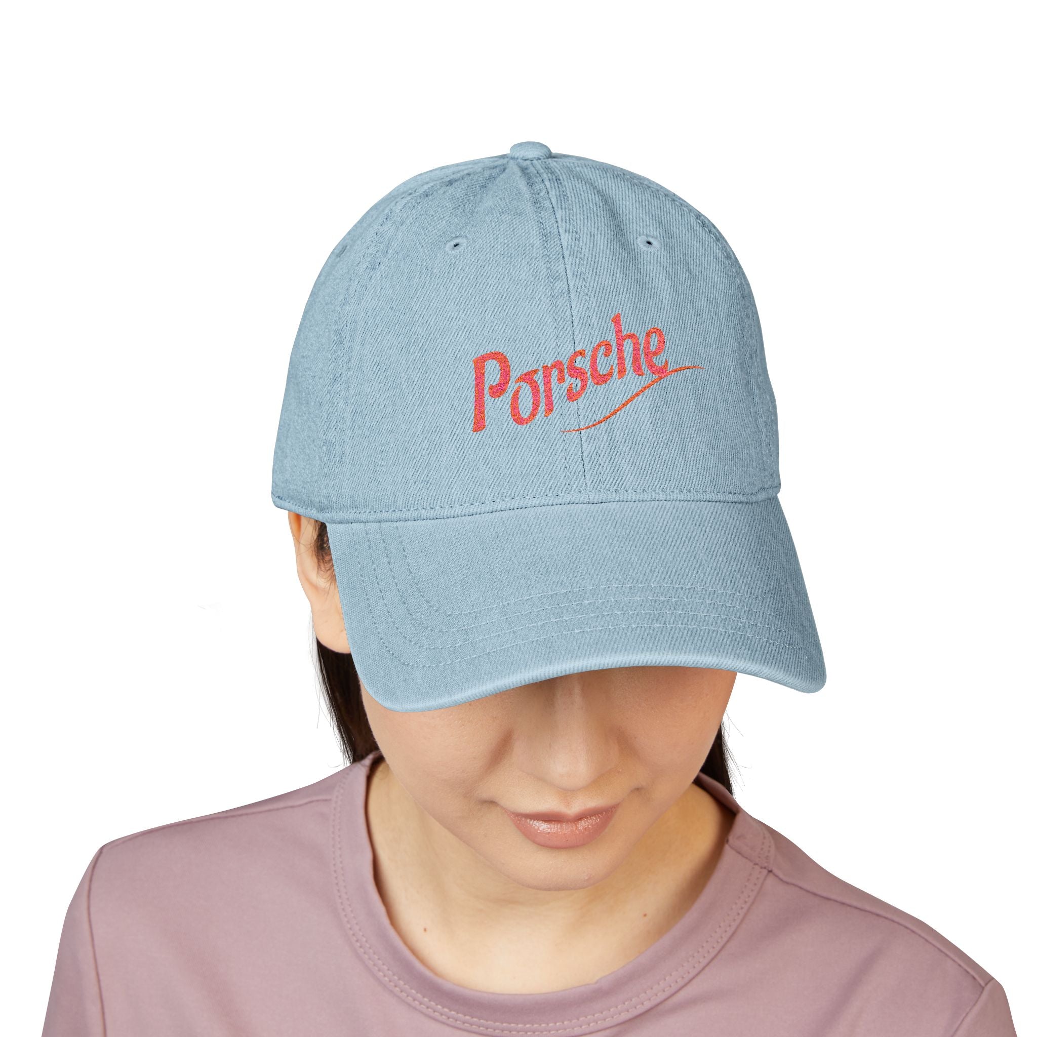 Porsche Logo Denim Hat – Embroidered Classic Cap for Car Lovers