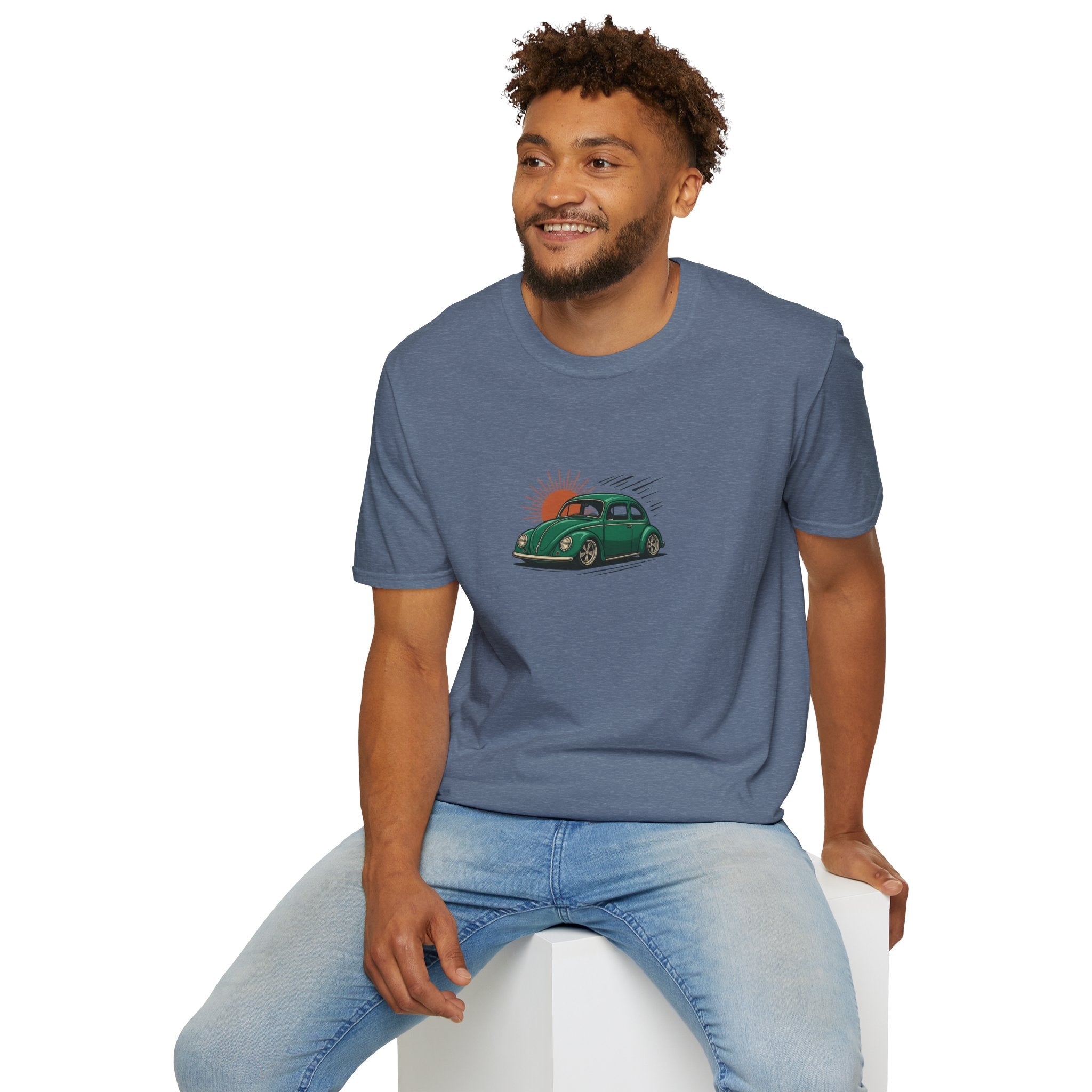 Cal-Look VW Beetle Sunset T-Shirt – Retro Unisex Summer Tee