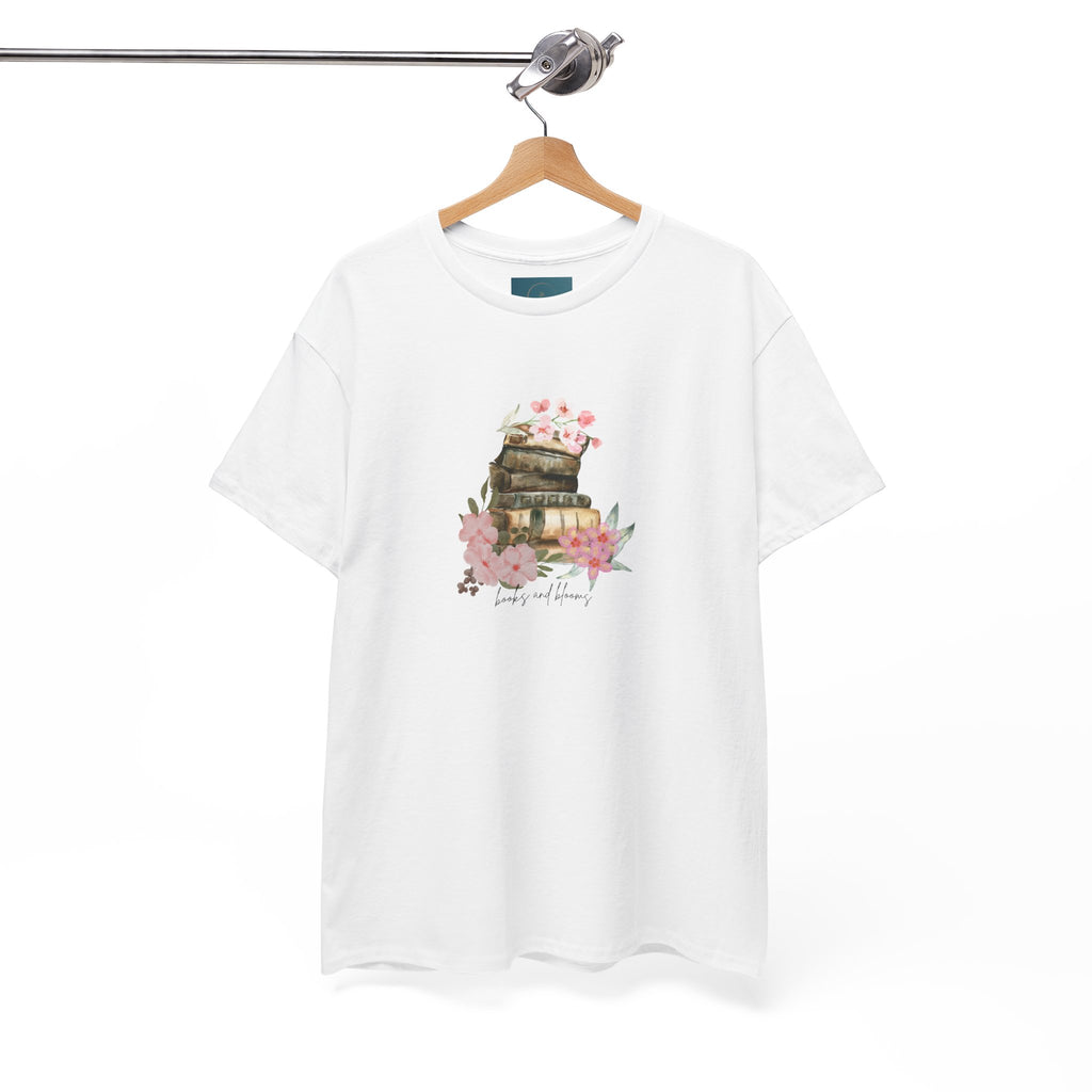 'Books and Blooms' T-shirt | Perfect Gift for Her | Tee for Book Lovers