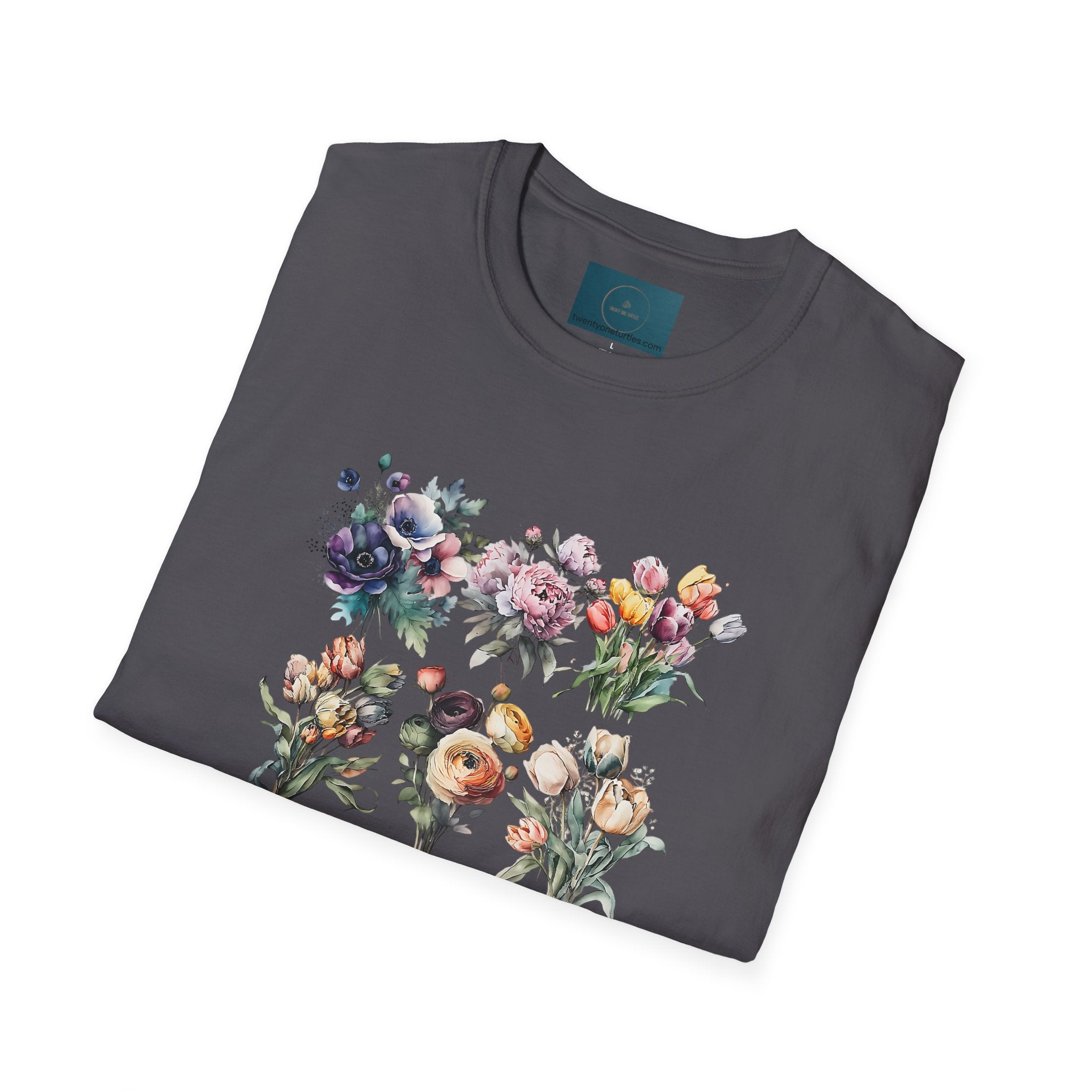 Floral Garden Unisex T-Shirt - Softstyle Casual Tee, Summer Wardrobe & Gift for Her