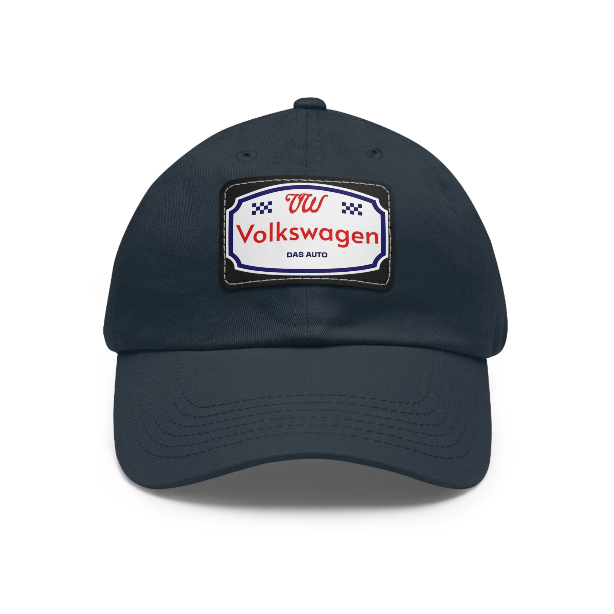 VW Logo Chino Twill Cap – Leather Patch Hat for Car Lovers