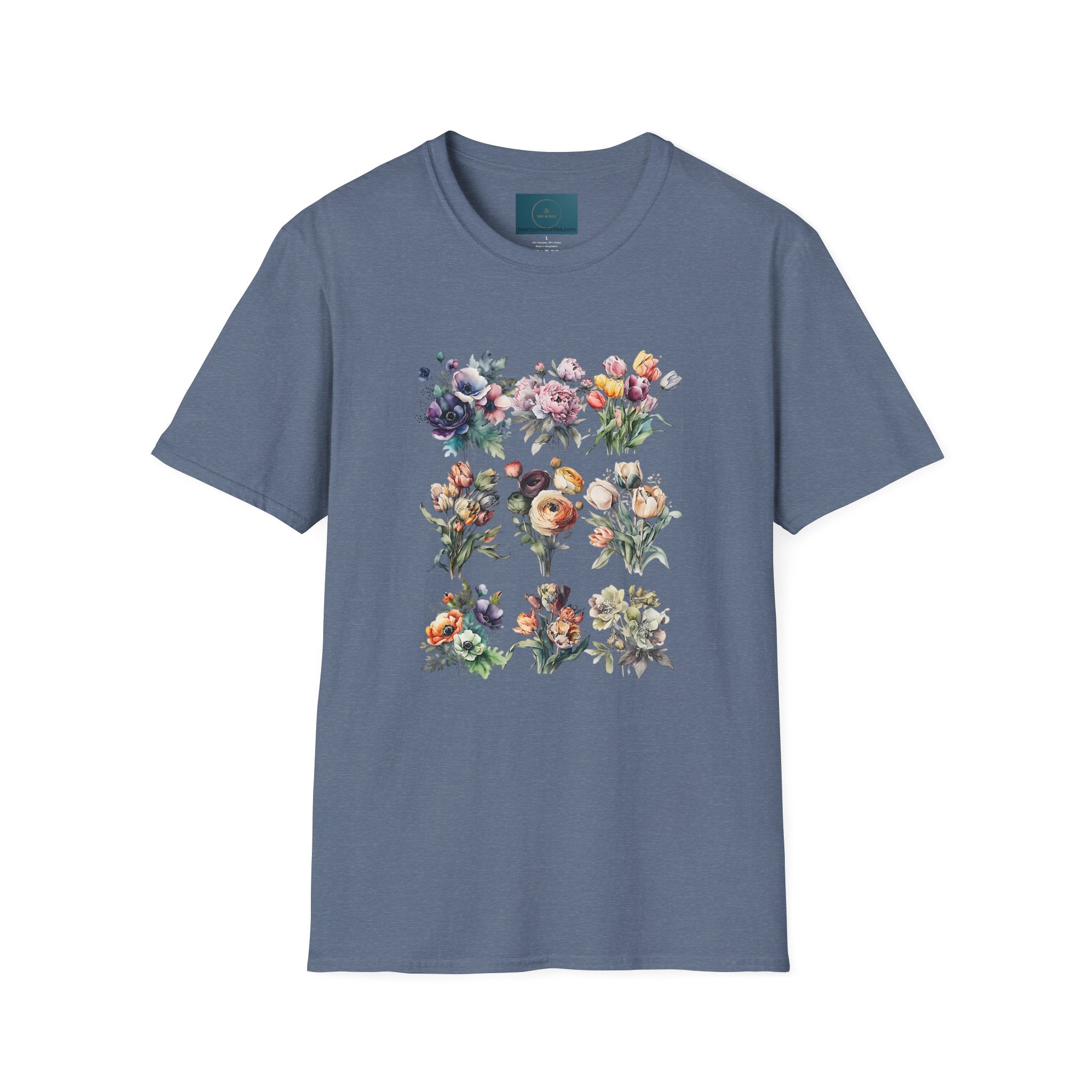 Floral Garden Unisex T-Shirt - Softstyle Casual Tee, Summer Wardrobe & Gift for Her