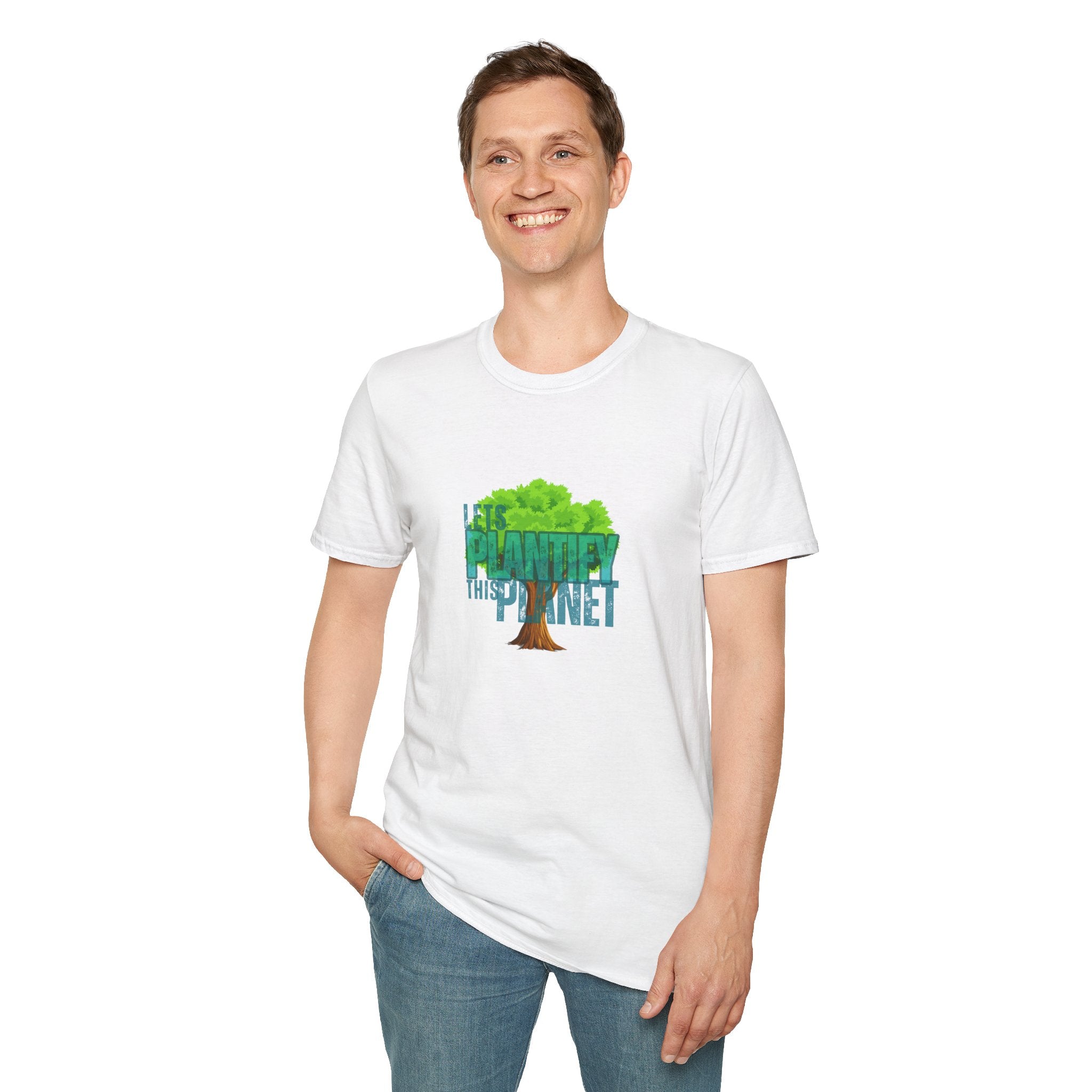 "Let's Plantify This Planet" Tree T-Shirt 🌳 | Unisex Cotton Tee for Nature & Garden Lovers