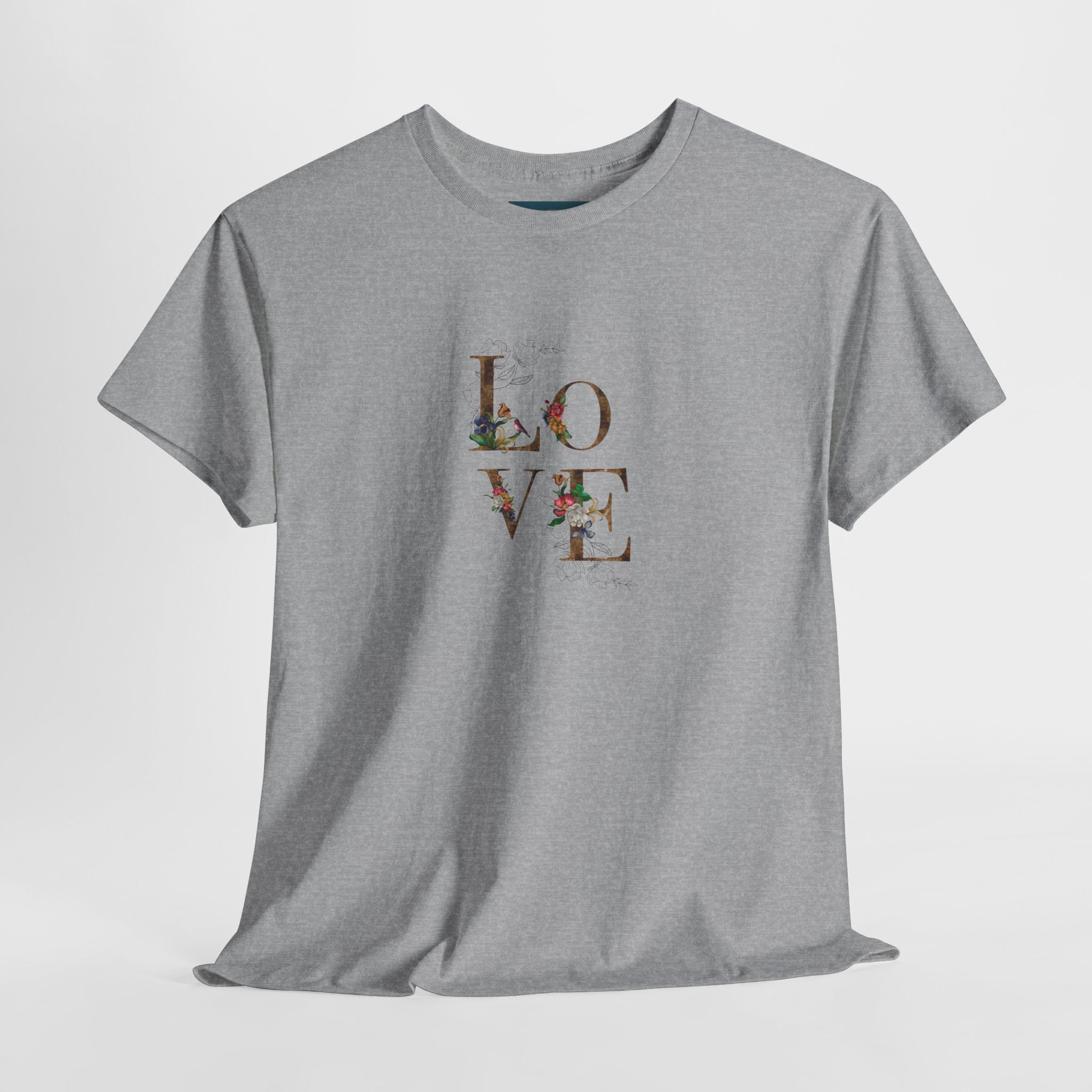 LOVE Floral Graphic Tee – Aesthetic Unisex T-Shirt, Soft Cotton Casual tee
