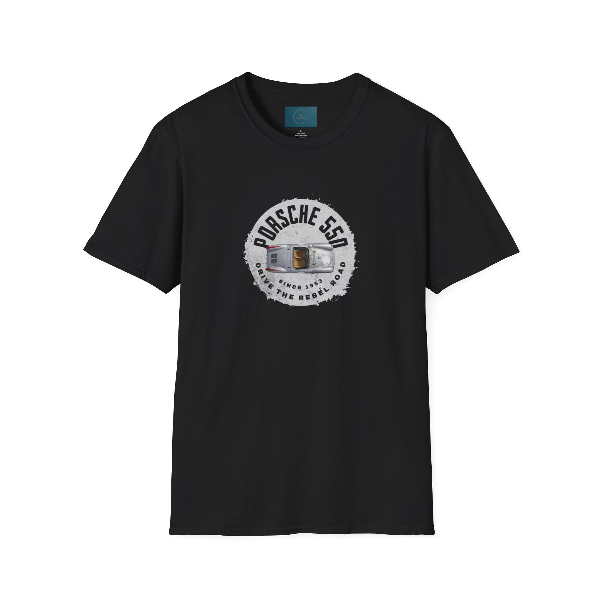 Porsche 550 Unisex Softstyle T-Shirt – Vintage Car Tee for Classic Car Lovers & Road Trip Enthusiasts