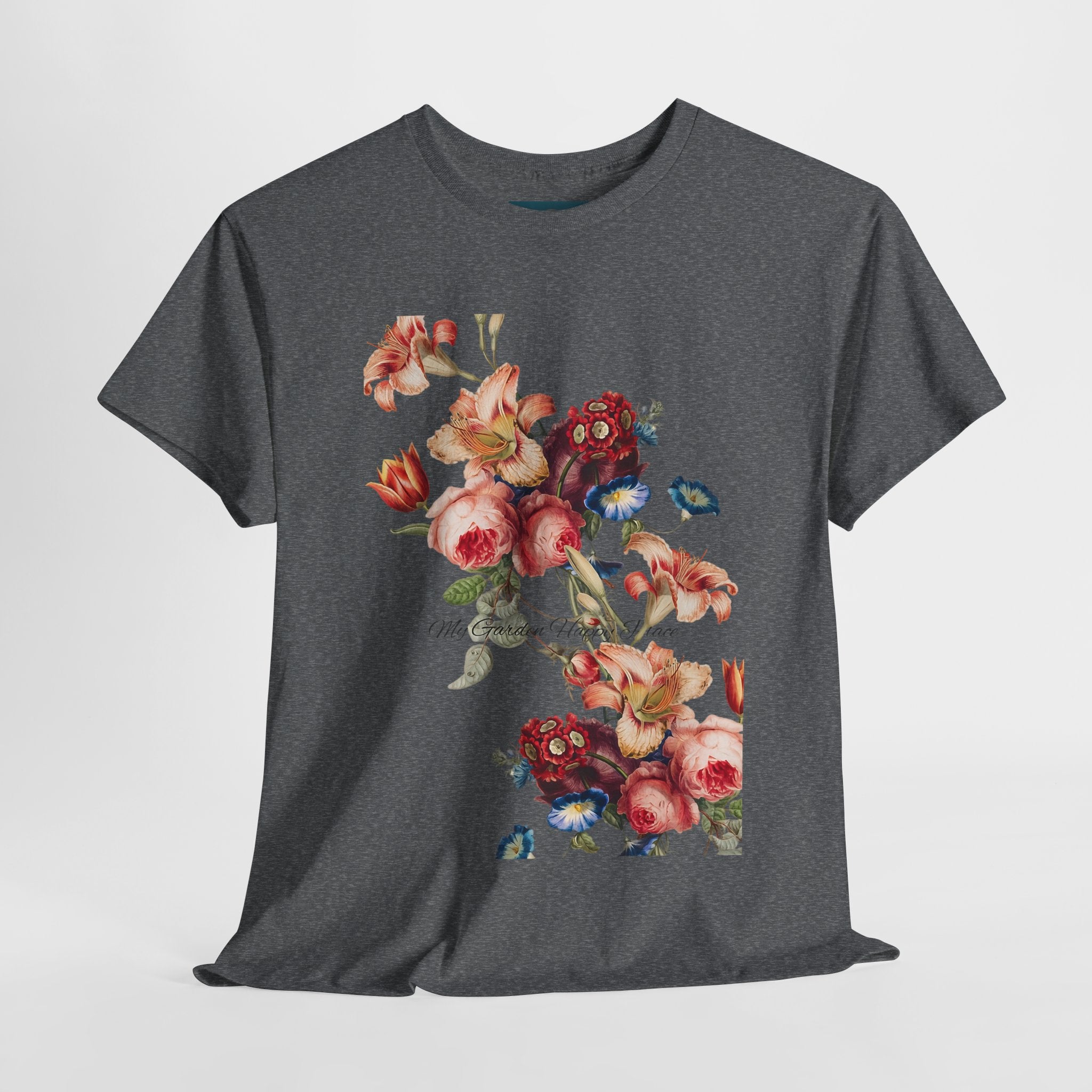 Floral 'Garden Happy Place' Unisex T-Shirt – Cute Vintage Graphic Tee