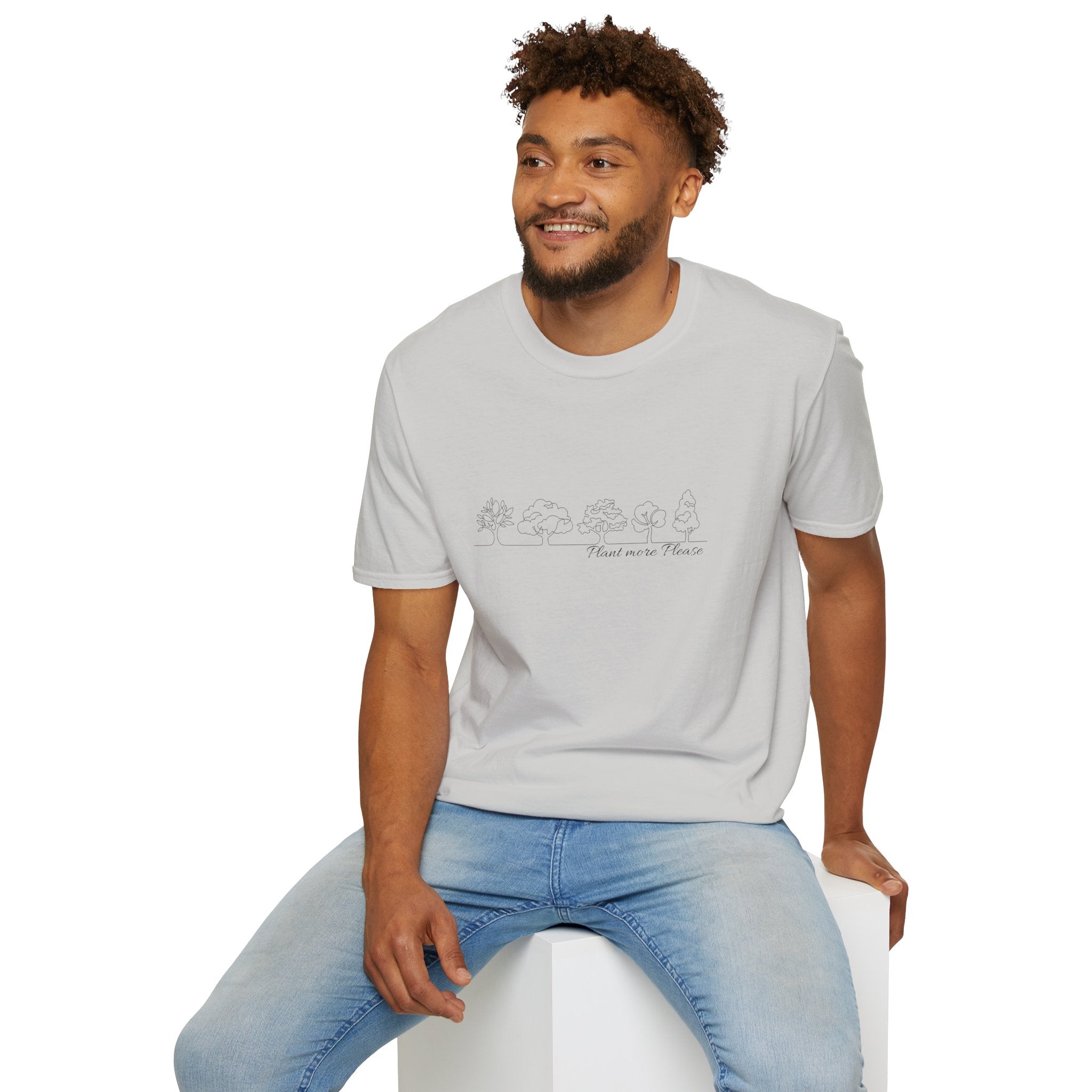 Plant More Trees T-Shirt – Cute Unisex Nature Tee, line drawing print