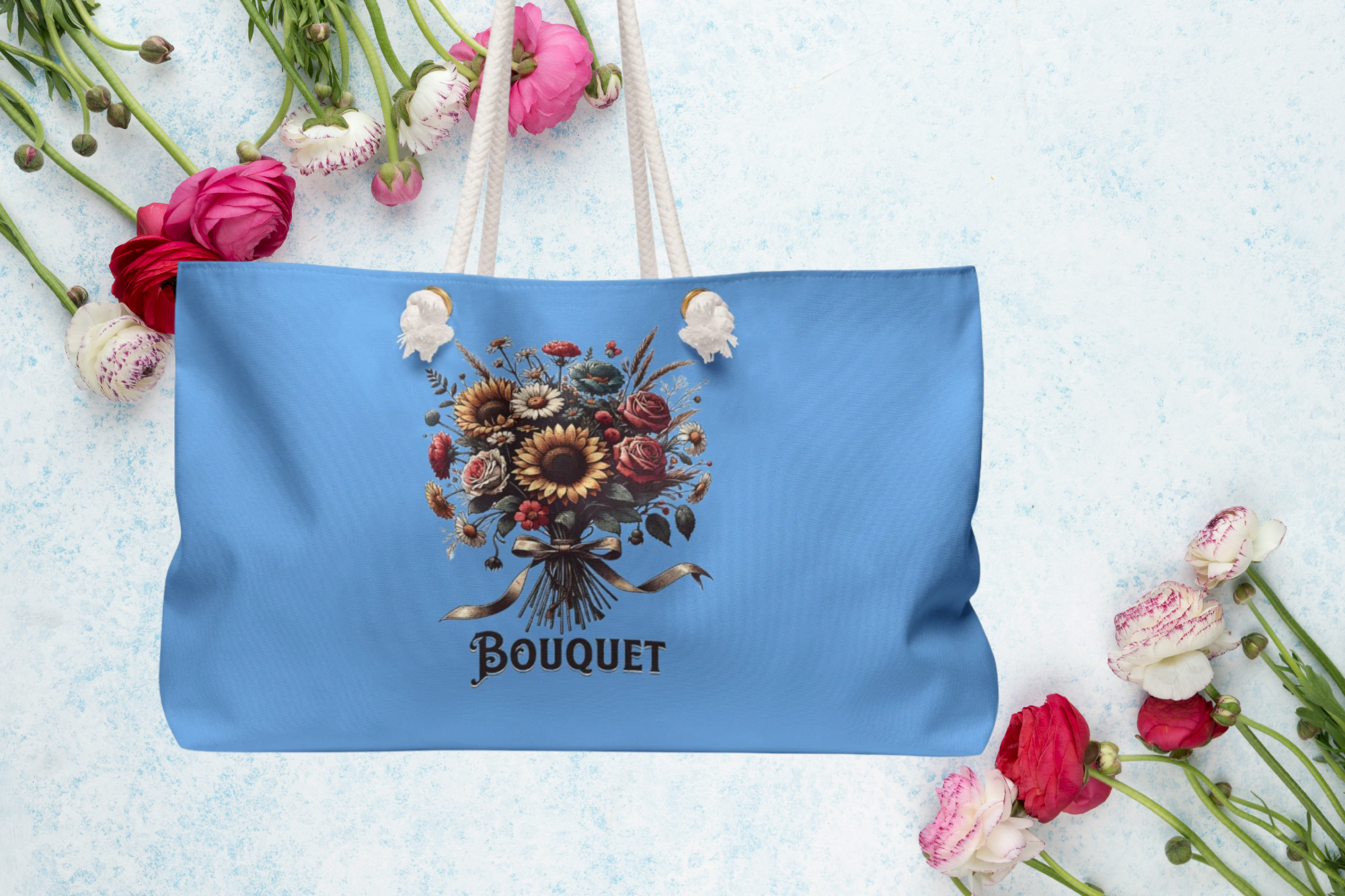 Floral Weekender Bag - Stylish getaway and road trip tote